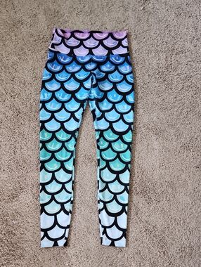Mermaid Scale Gradient Leggings in Blue, Turquoise & Purple
